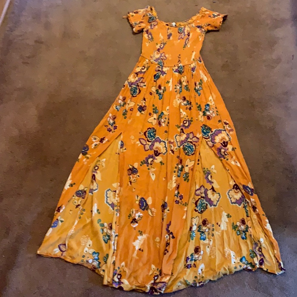 Orange Floral Maxi Dress